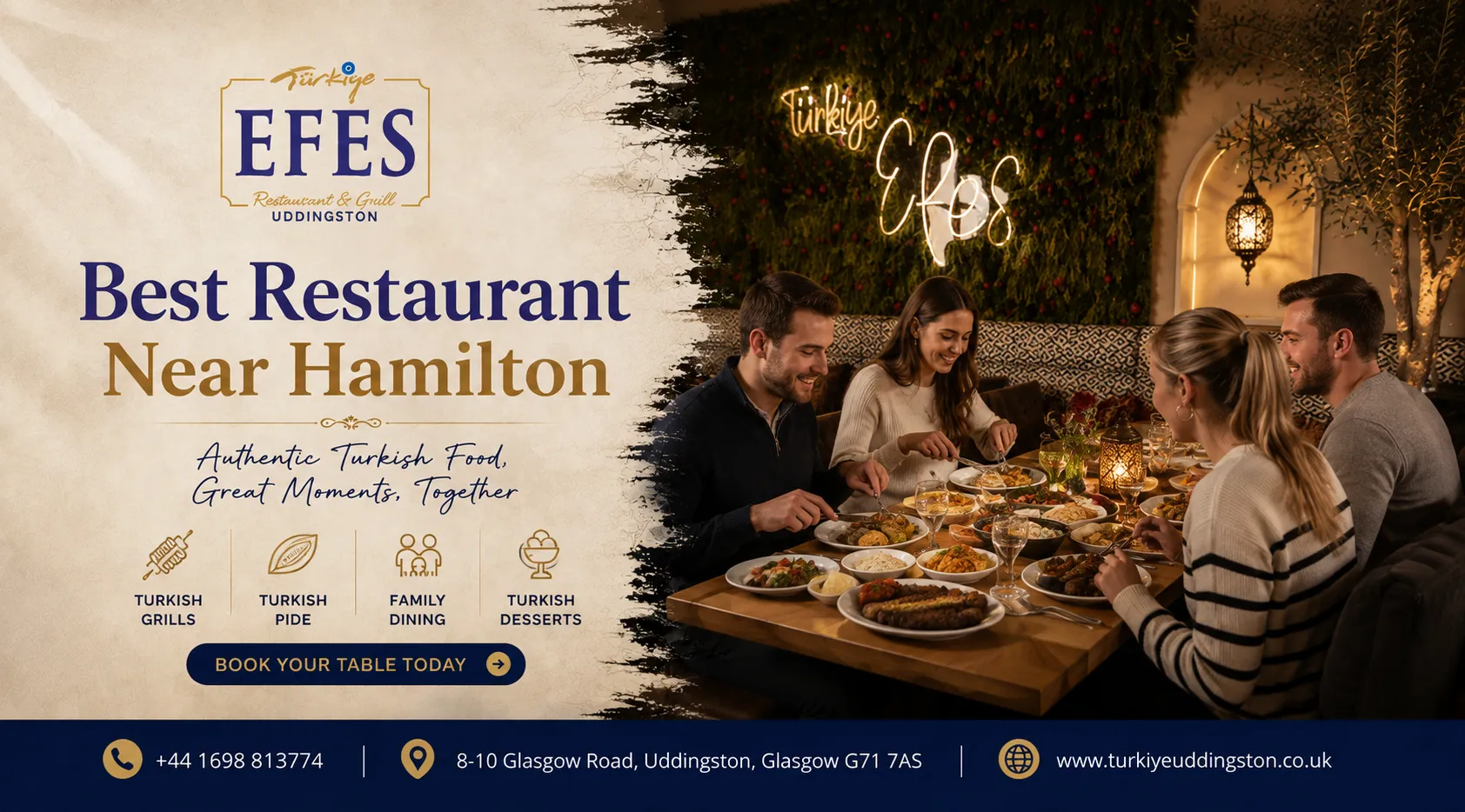 Restaurant for wedding reception in Uddingston