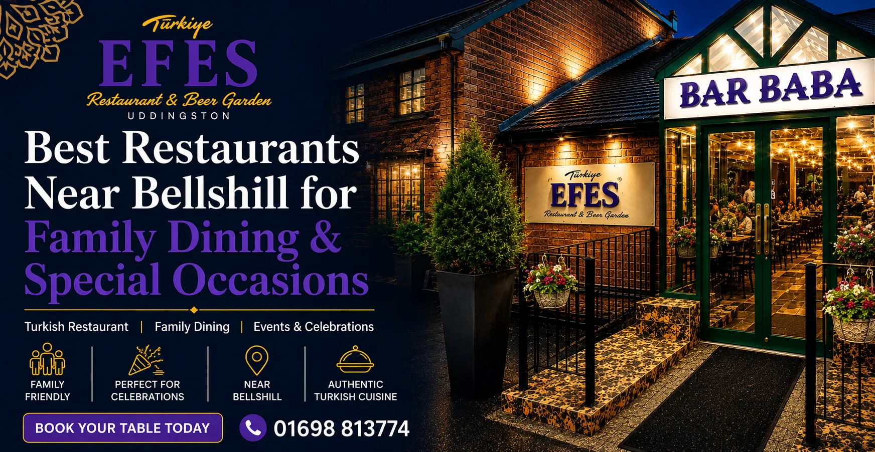 Restaurant for wedding reception in Uddingston